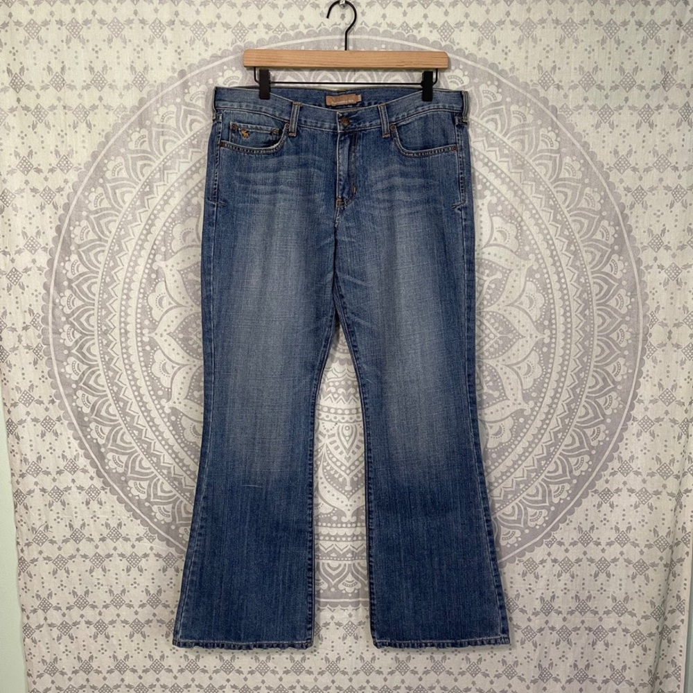 Nwt $79 Abercrombie & Fitch Flare Pants Blue Jeans 100% Cotton Vintage Y2K 12 R